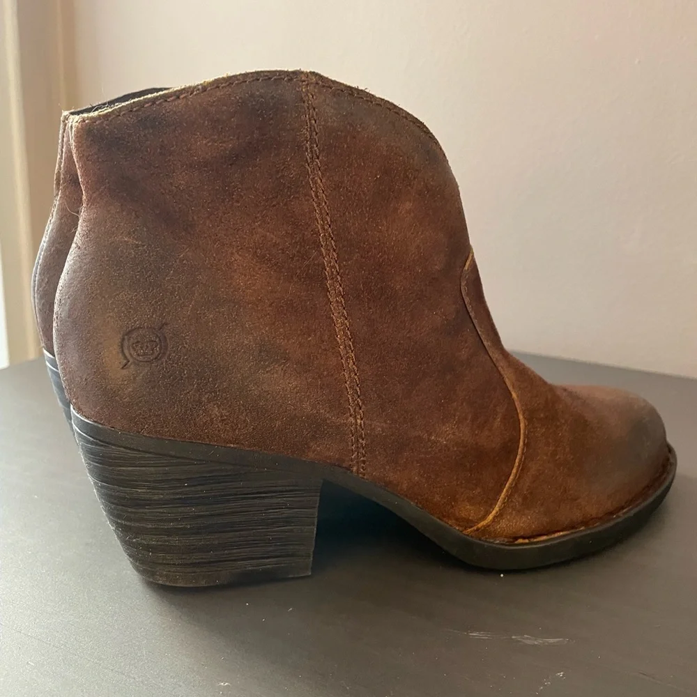Born Brown Suede Ankle Booties - Picture 6 of 12